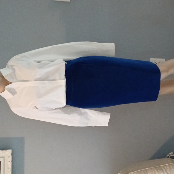 Yves Saint Laurent Velvet royal blue high waisted skirt 4 6 - Picture 1 of 16